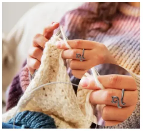 Adjustable Crochet & Knitting Ring β 2 Pcs | Yarn Guide & Tension Control Finger Ring