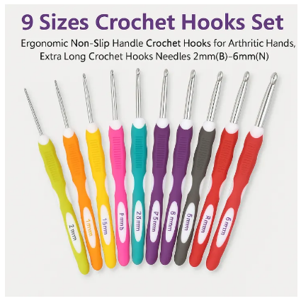 Hand Pain Relief Smooth Grip Crochet Hooks Set β Premium Quality