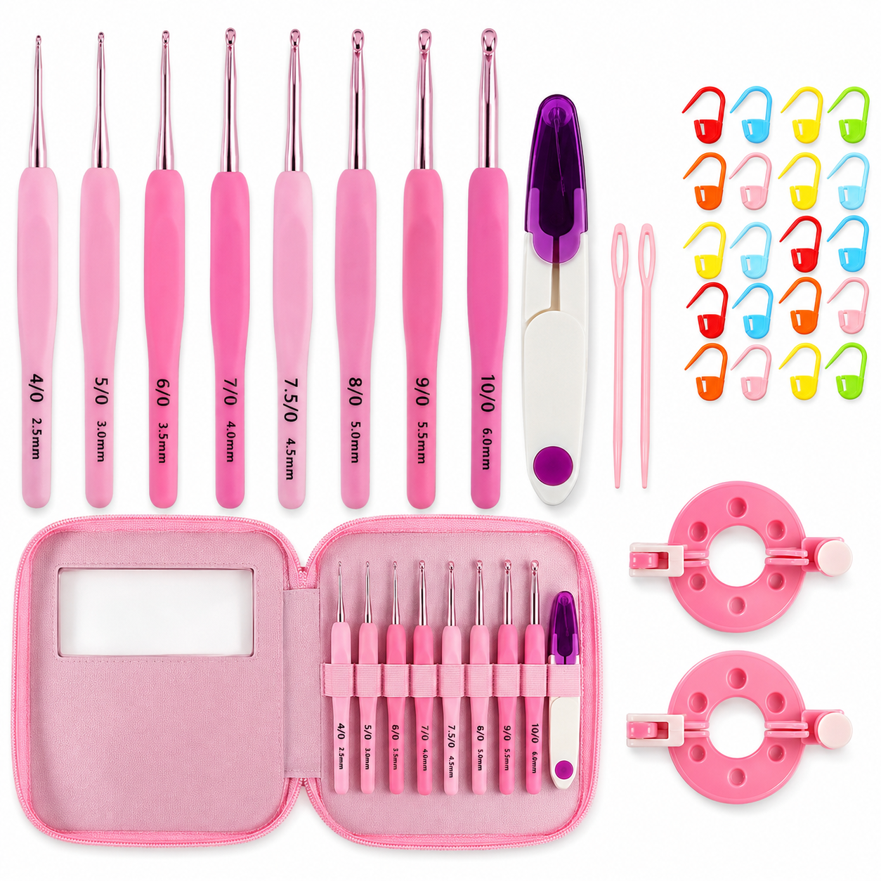 Premium 64Pcs Crochet Hook Kit with Storage Case