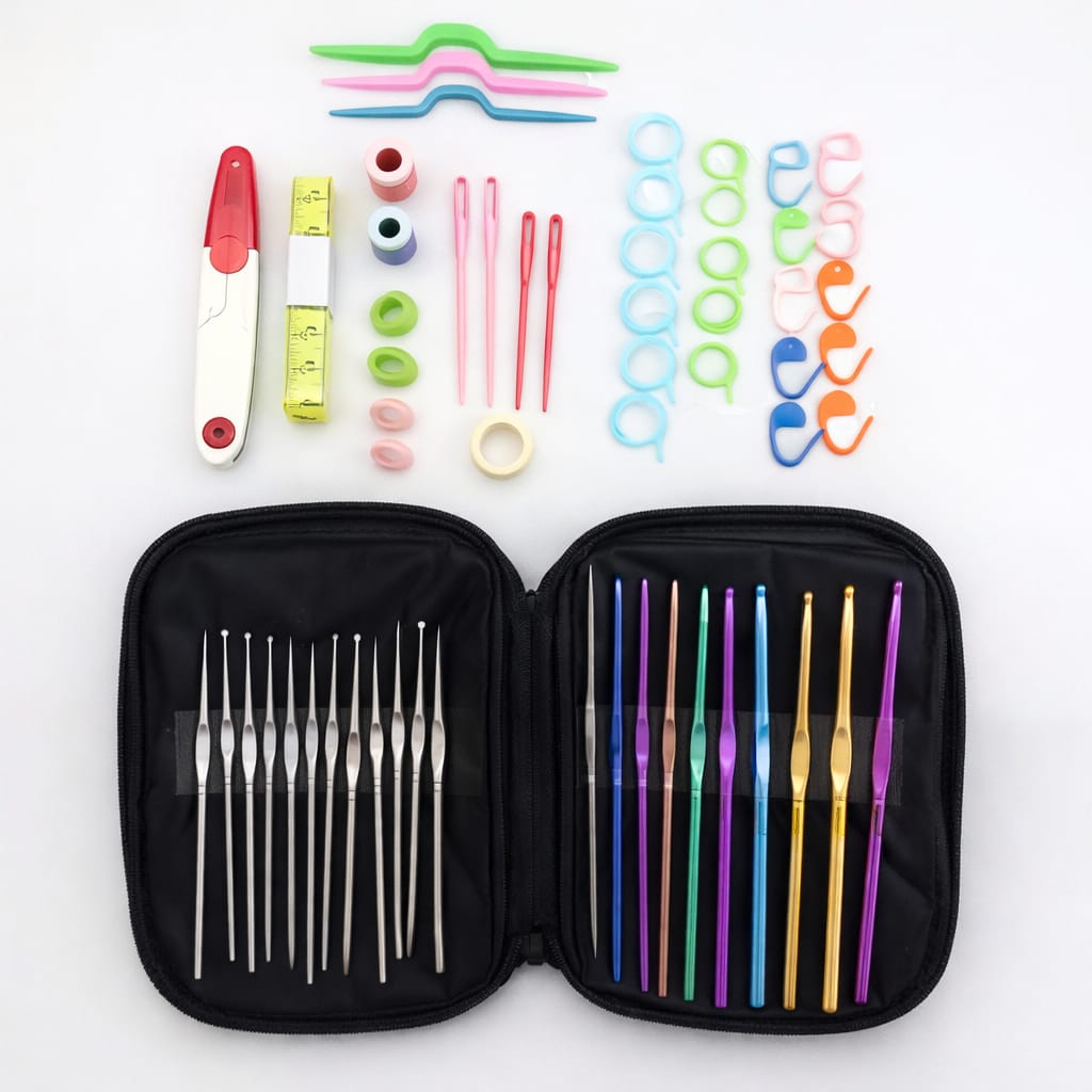 Complete Premium Knitting & Crochet Kit 64pcs
