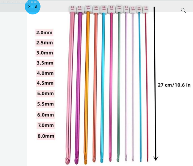 Afghan Tunisian Crochet Hooks with Wire Set (2mm-8mm – 11size)