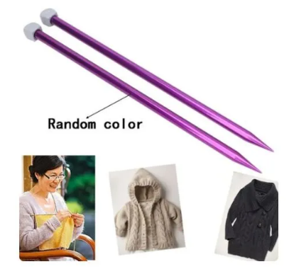 2 Pcs Straight Knitting Aluminum  Needle Set