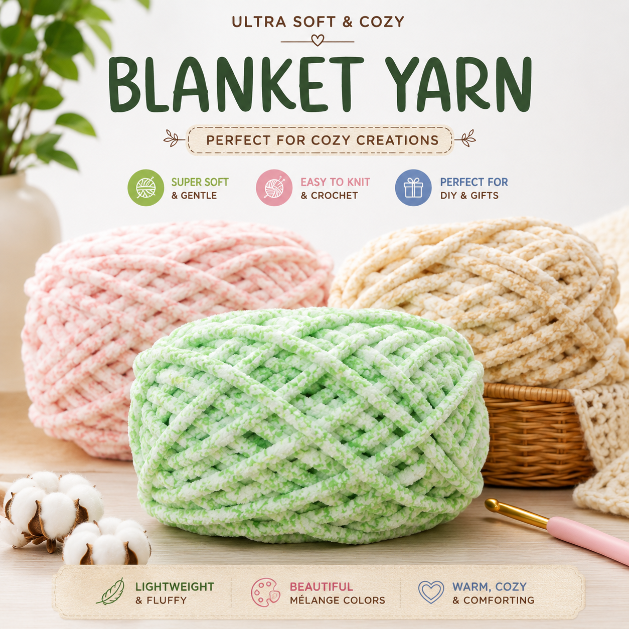 Ultra Soft Chunky Yarn Premium 100g