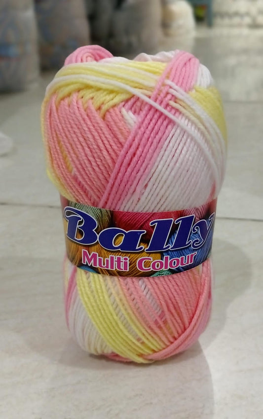 (3ply-80g) Acrylic Double Knit Yarn Ball in Multi Colors- Crochet Knitting yarn ball - Woolen Multi Crochet Thread ball