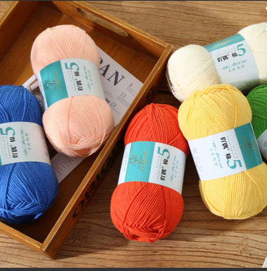 Premium Cotton Acrylic Yarn – 5 Ply | 100g | 240m