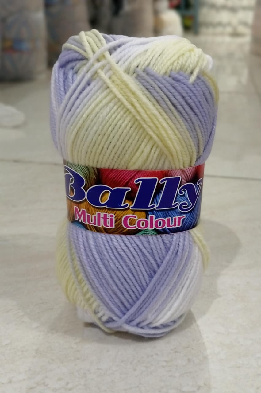 (3ply-80g) Acrylic Double Knit Yarn Ball in Multi Colors- Crochet Knitting yarn ball - Woolen Multi Crochet Thread ball