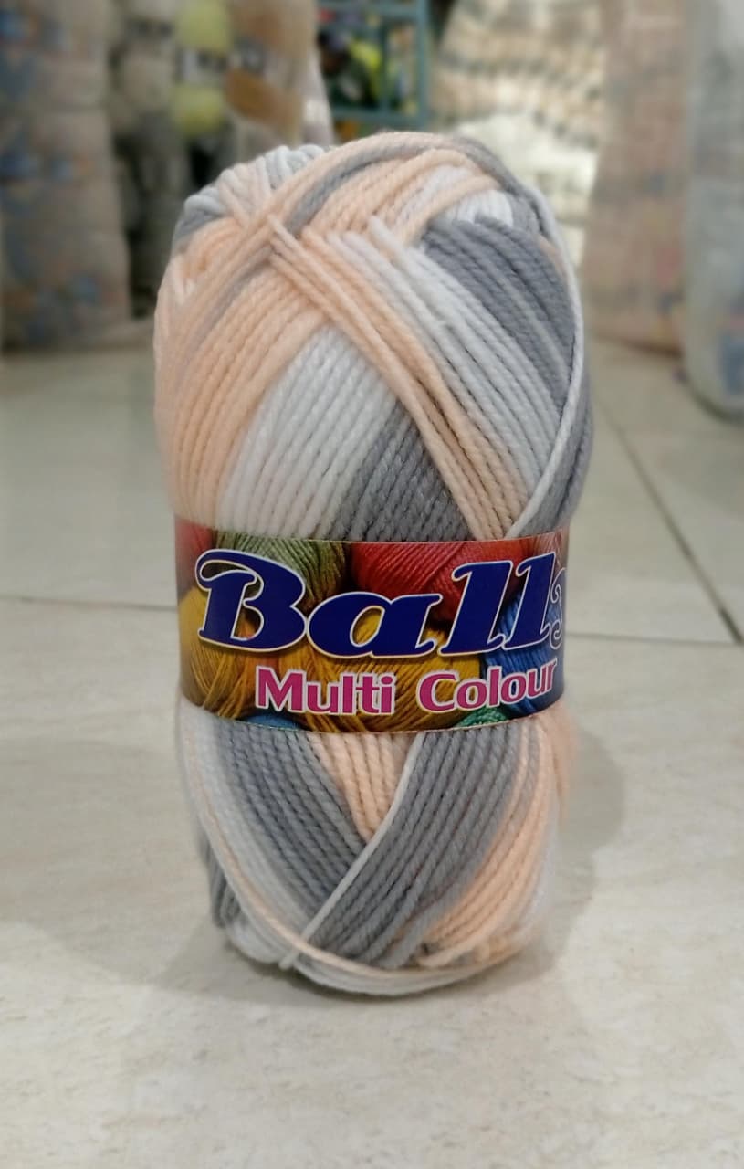 (3ply-80g) Acrylic Double Knit Yarn Ball in Multi Colors- Crochet Knitting yarn ball - Woolen Multi Crochet Thread ball