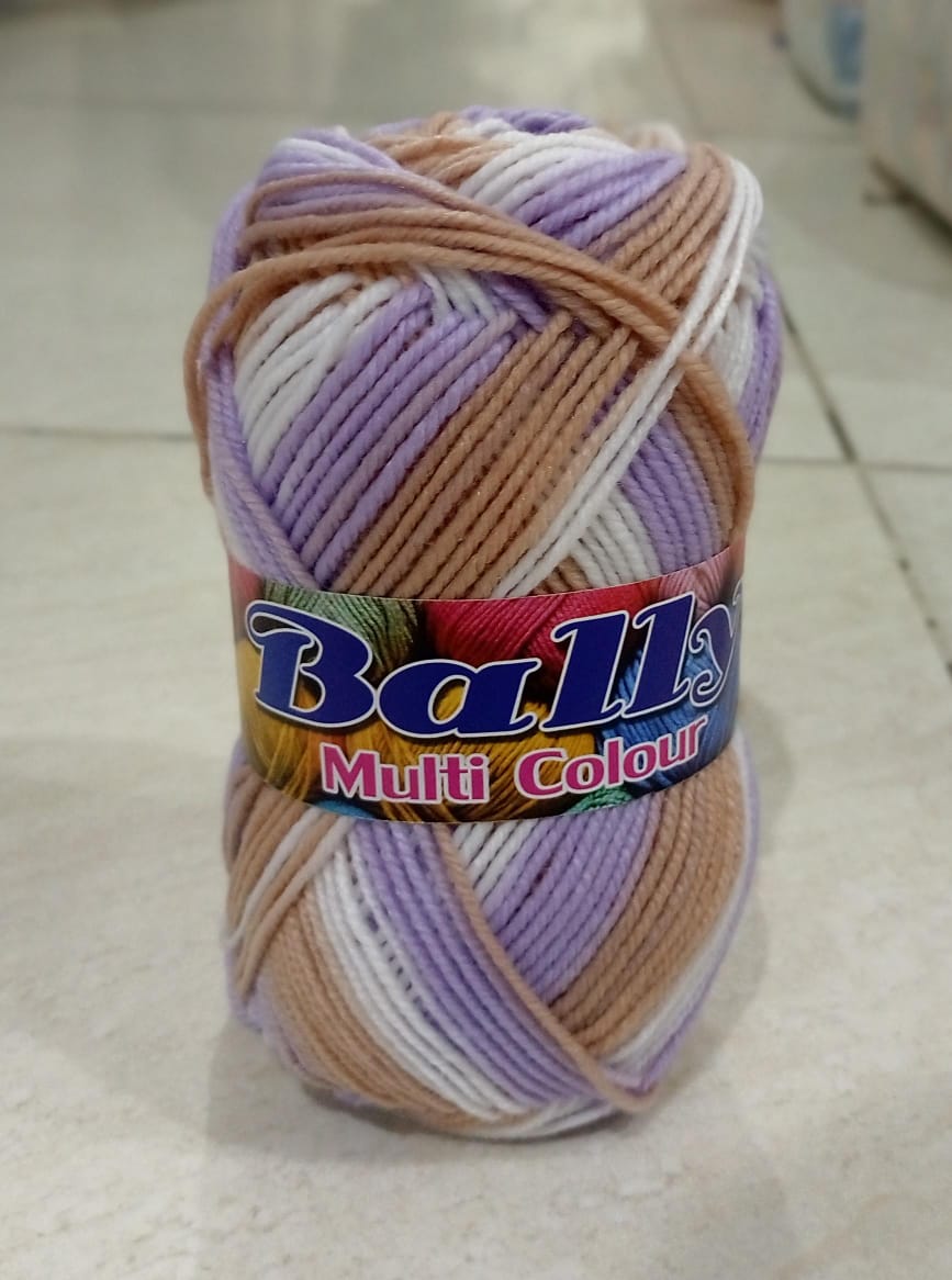 (3ply-80g) Acrylic Double Knit Yarn Ball in Multi Colors- Crochet Knitting yarn ball - Woolen Multi Crochet Thread ball