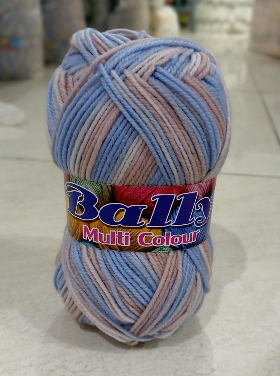(3ply-80g) Acrylic Double Knit Yarn Ball in Multi Colors- Crochet Knitting yarn ball - Woolen Multi Crochet Thread ball