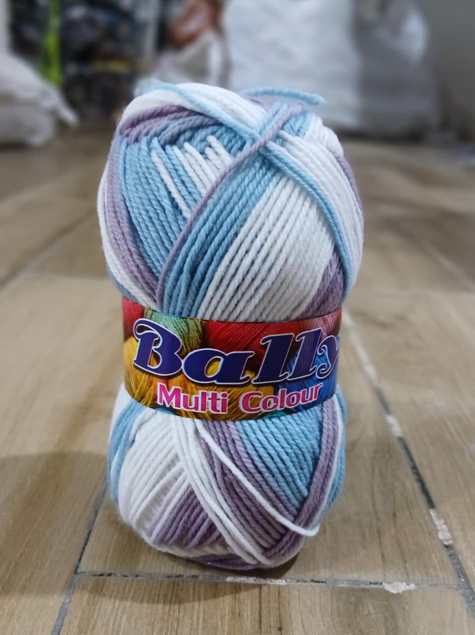 Soft & Vibrant Multi-Color Yarn Ball – 3ply Acrylic Wool for Crochet & Knitting