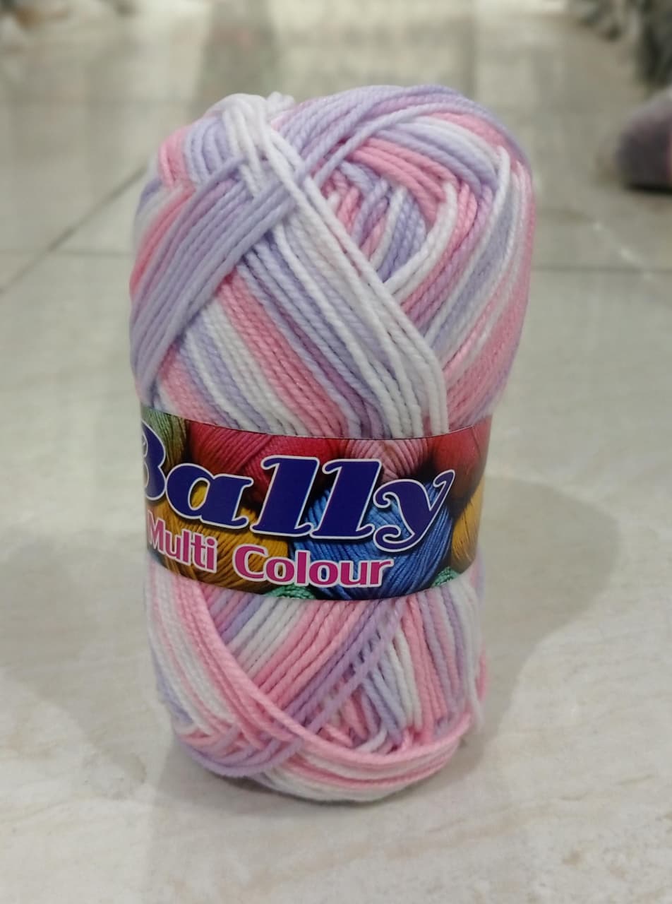 Soft & Vibrant Multi-Color Yarn Ball – 3ply Acrylic Wool for Crochet & Knitting