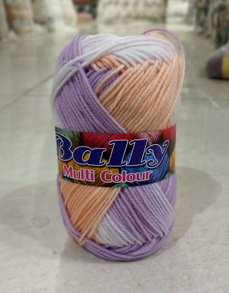 Soft & Vibrant Multi-Color Yarn Ball – 3ply Acrylic Wool for Crochet & Knitting