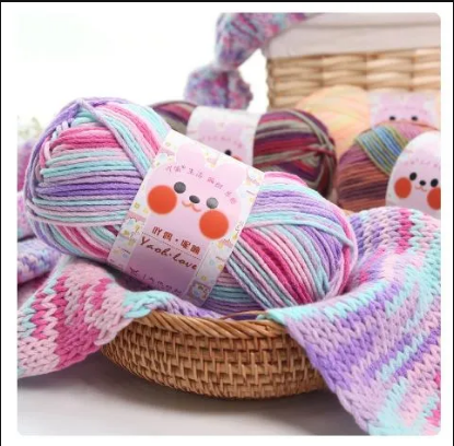 Soft & Vibrant Multi-Color Yarn Ball – 3ply Acrylic Wool for Crochet & Knitting